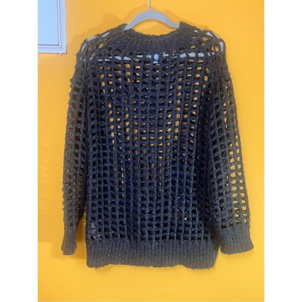 Urban Outfitters  Osaka Open Knit Gray‎ Pull On Sweater Grunge Rock N Roll Sz XS